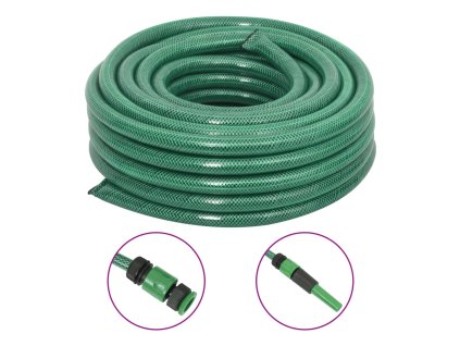 vidaXL Zahradní hadice se sadou koncovek zelená 0,75" 50 m PVC