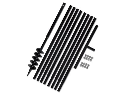 Zemní vrták s rukojetí 100 mm, s nástavci 9 m, ocel