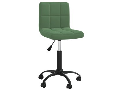 vidaXL Otočná jídelní židle tmavě zelená samet