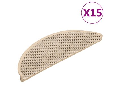 vidaXL Samolepicí nášlapy na schody sisal 15 ks 56 x 17 x 3 cm berber