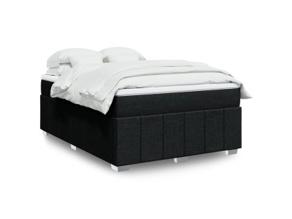 vidaXL Box spring postel s matrací černá 160x200 cm textil