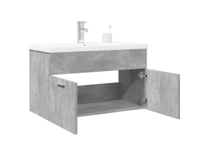 vidaXL Koupelnová skříňka se zápustným umyvadlem betonově šedá