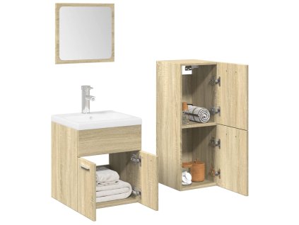 vidaXL 4dílný set koupelnového nábytku dub sonoma kompozitní dřevo