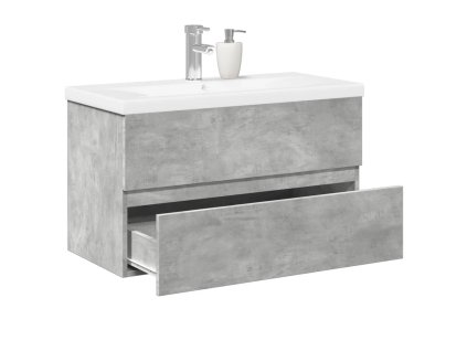 vidaXL 2dílný set koupelnového nábytku betonově šedý kompozitní dřevo