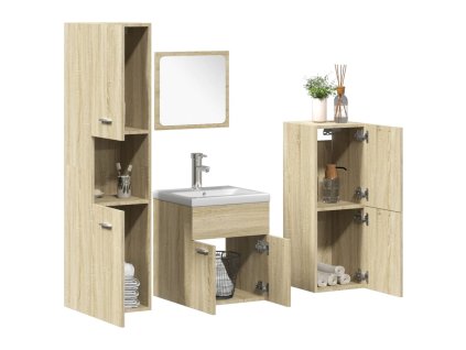 vidaXL 5dílná koupelnová sestava dub sonoma kompozitní dřevo