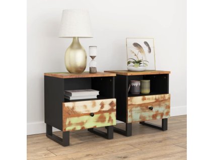 vidaXL Noční stolky 2 ks masivní recyklované dřevo a kompozitní dřevo
