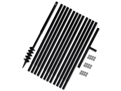 Zemní vrták s rukojetí 80 mm, s nástavci 13 m, ocel
