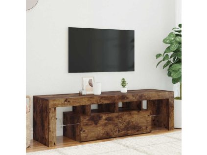 vidaXL TV skříňka s LED osvětlením kouřový dub 140 x 36,5 x 40 cm