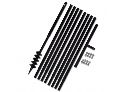 Zemní vrták s rukojetí 80 mm, s nástavci 9 m, ocel