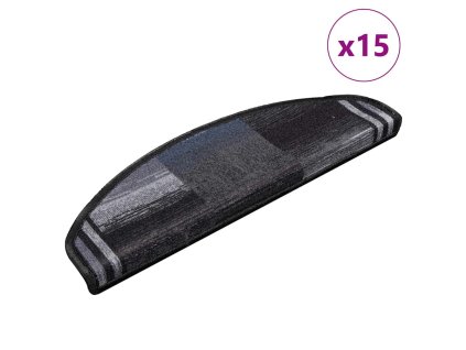 vidaXL Samolepící nášlapy na schody 15 ks černo-šedé 65 x 21 x 4 cm