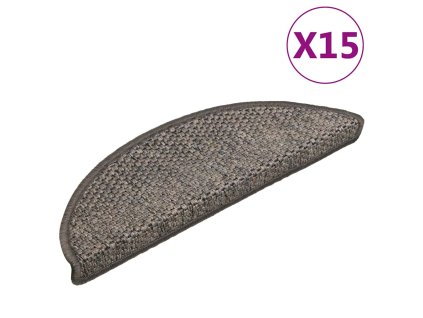 vidaXL Samolepicí nášlapy na schody sisal 15 ks 56x17x3 cm hnědobéžové