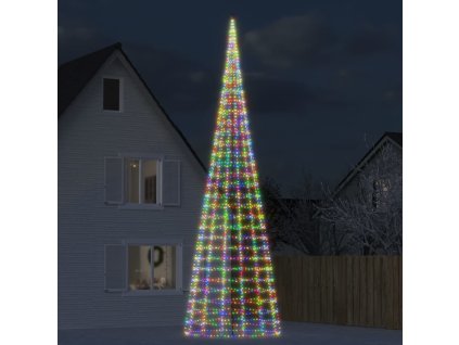 vidaXL LED vánoční stromek na stožár 3000 barevných LED diod 800 cm