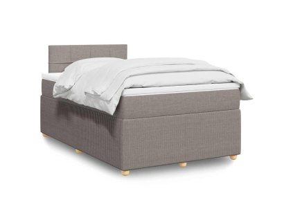 vidaXL Box spring postel s matrací taupe 120x200 cm textil