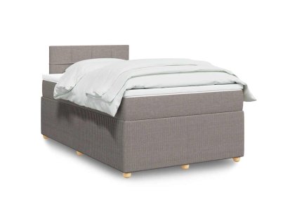 vidaXL Box spring postel s matrací taupe 120x200 cm textil