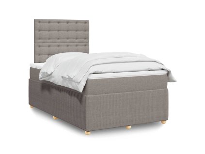 vidaXL Box spring postel s matrací taupe 120x200 cm textil
