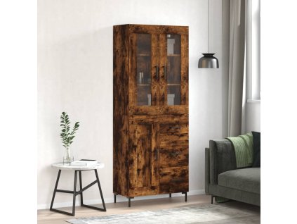 vidaXL Skříň highboard kouřový dub 69,5 x 34 x 180 cm kompozitní dřevo