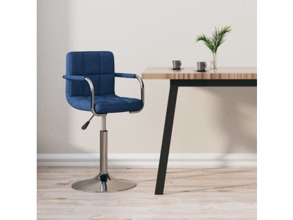 vidaXL Barová židle modrá textil