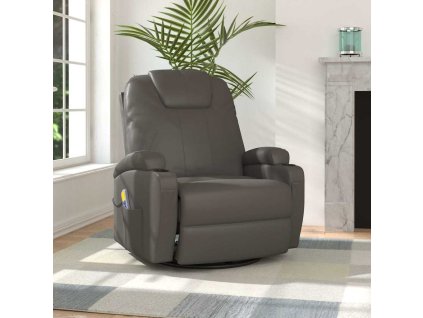 vidaXL Houpací masážní křeslo antracitové umělá kůže