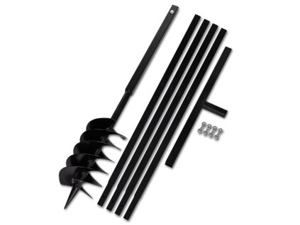 Zemní vrták s rukojetí 150 mm, s nástavci 5 m, ocel