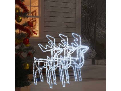 vidaXL Vánoční sobi 3 ks se studenými bílými LED 76 x 42 x 87 cm