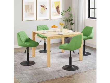 vidaXL Otočné jídelní židle 4 ks světle zelené samet