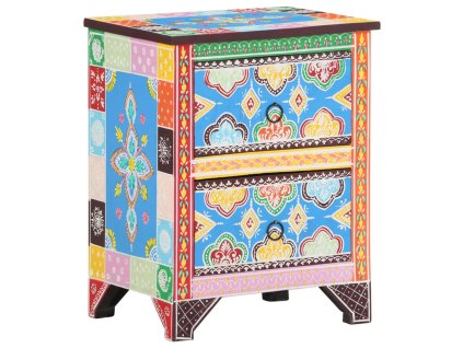 vidaXL Ručně malovaný noční stolek 40 x 30 x 50 cm masivní mangovník