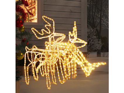 vidaXL 3dílná sada vánočních sobů s teplými bílými LED