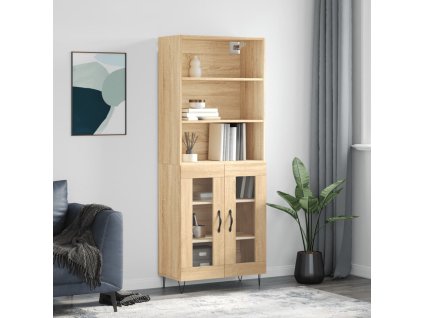 vidaXL Skříň highboard dub sonoma 69,5 x 34 x 180 cm kompozitní dřevo