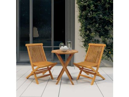 vidaXL 3dílný zahradní jídelní set masivní teakové dřevo