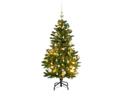 vidaXL Umělý sklápěcí vánoční stromek se 150 LED a koulemi 150 cm