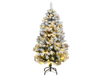 vidaXL Umělý sklápěcí vánoční stromek se 150 LED a koulemi 150 cm