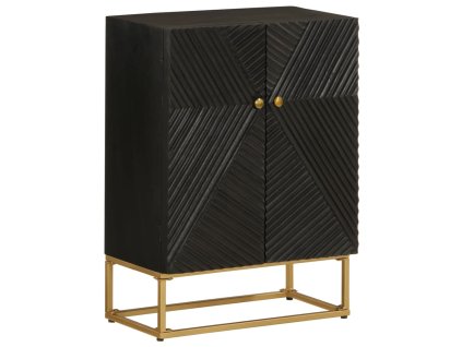 vidaXL Příborník černý 55x30x76 cm masivní mangovníkové dřevo a železo
