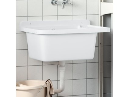 vidaXL Umyvadlo pro montáž na stěnu bílé 60x40x28 cm pryskyřice