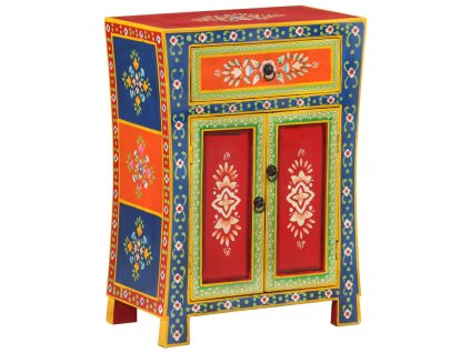 vidaXL Ručně malovaný příborník 54x30x74 cm masivní mangovníkové dřevo