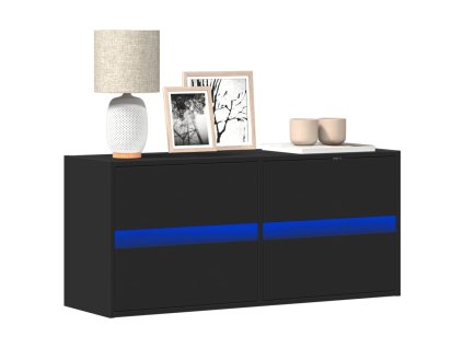 vidaXL Nástěnná TV skříňka s LED osvětlením černá 100 x 31 x 45 cm