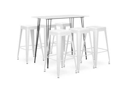 vidaXL 7dílný barový set bílý