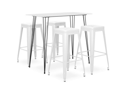 vidaXL 5dílný barový set bílý