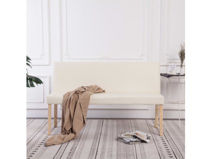 vidaXL Lavice 139,5 cm krémová umělá kůže