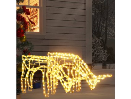 vidaXL Vánoční sobi 2 ks s teplými bílými LED 73 x 31 x 45 cm