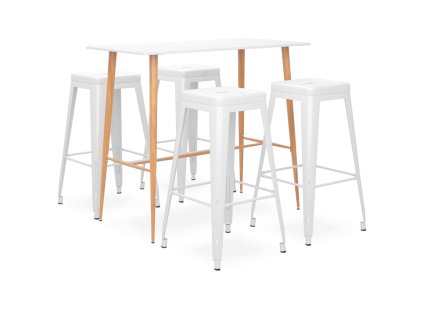 vidaXL 5dílný barový set bílý