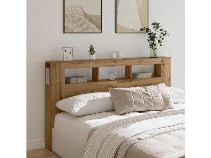 vidaXL Čelo postele LED dub artisan 180x18,5x103,5 cm kompozitní dřevo