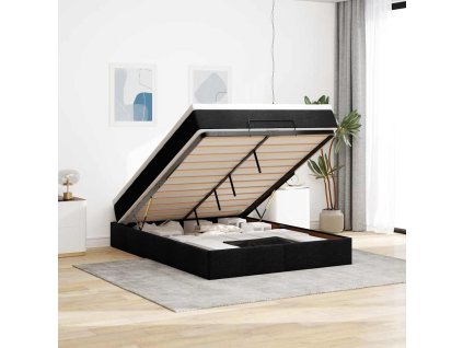 vidaXL Osmanský rám postele s matrací černá 140x200cm textil