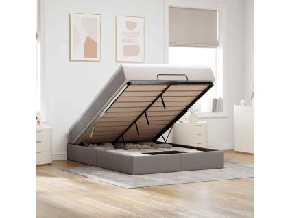 vidaXL Osmanský rám postele s matrací taupe 140x200cm textil