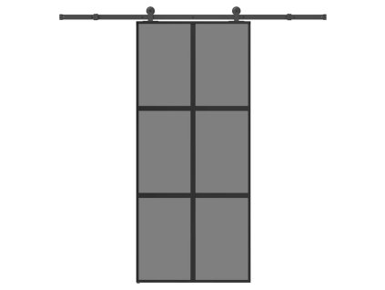 vidaXL Posuvné dveře s kováním 90x205 cm tvrzeného sklo a hliník