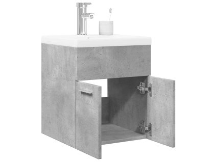 vidaXL 2dílný set koupelnového nábytku betonově šedý kompozitní dřevo