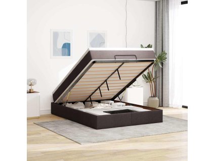 vidaXL Osmanský rám postele s matrací tmavě šedá 140x200cm textil