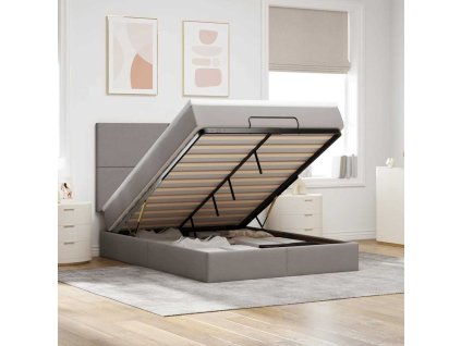 vidaXL Osmanský rám postele s matrací taupe 140x200cm textil