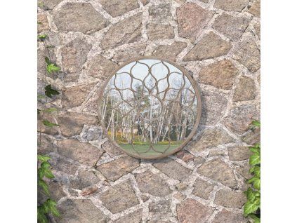 vidaXL Zahradní zrcadlo pískové 60 x 3 cm železo kulaté do exteriéru