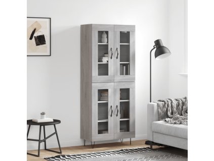 vidaXL Skříň highboard šedá sonoma 69,5 x 34 x 180 cm kompozitní dřevo