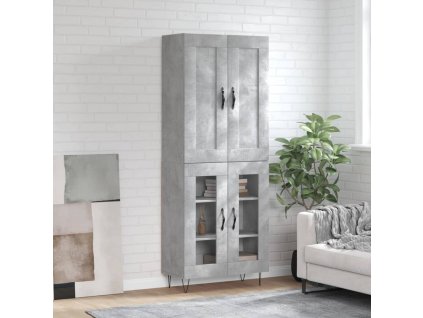 vidaXL Skříň highboard betonově šedá 69,5x34x180 cm kompozitní dřevo